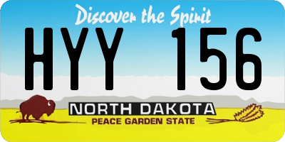ND license plate HYY156