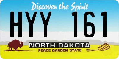 ND license plate HYY161