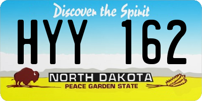 ND license plate HYY162