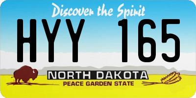ND license plate HYY165