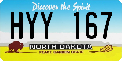 ND license plate HYY167