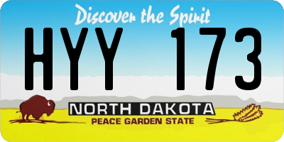 ND license plate HYY173