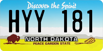 ND license plate HYY181