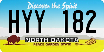 ND license plate HYY182