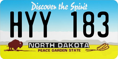 ND license plate HYY183