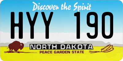 ND license plate HYY190