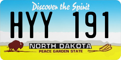 ND license plate HYY191