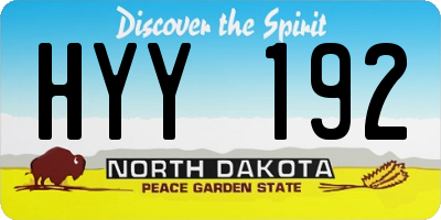 ND license plate HYY192