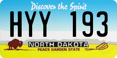 ND license plate HYY193