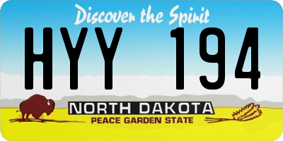 ND license plate HYY194