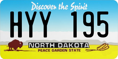 ND license plate HYY195