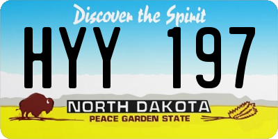 ND license plate HYY197