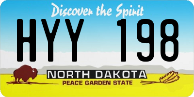 ND license plate HYY198