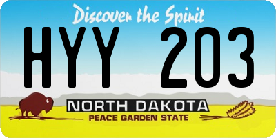 ND license plate HYY203