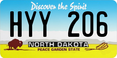 ND license plate HYY206