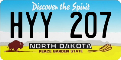 ND license plate HYY207