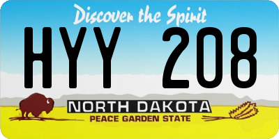 ND license plate HYY208