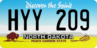 ND license plate HYY209