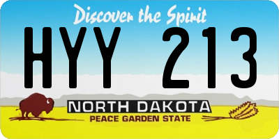 ND license plate HYY213
