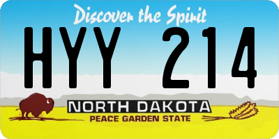 ND license plate HYY214