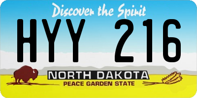 ND license plate HYY216