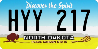 ND license plate HYY217
