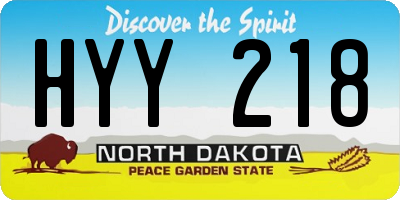 ND license plate HYY218