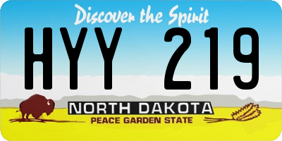 ND license plate HYY219