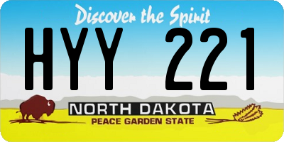 ND license plate HYY221