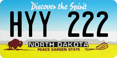ND license plate HYY222