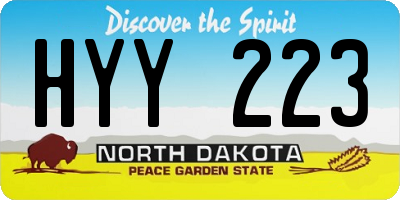 ND license plate HYY223