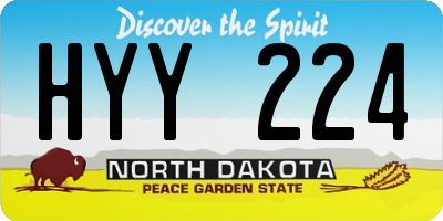 ND license plate HYY224