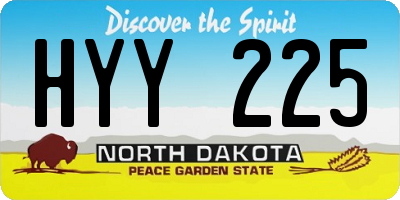 ND license plate HYY225