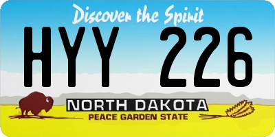 ND license plate HYY226