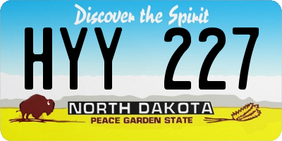 ND license plate HYY227