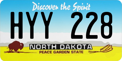 ND license plate HYY228