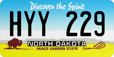 ND license plate HYY229