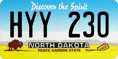 ND license plate HYY230
