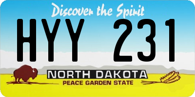 ND license plate HYY231