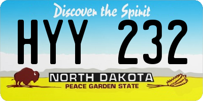 ND license plate HYY232