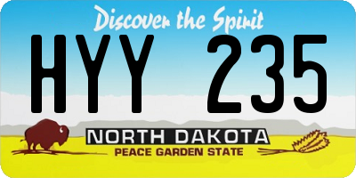 ND license plate HYY235