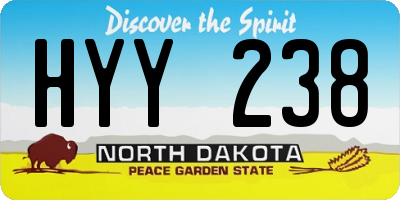 ND license plate HYY238
