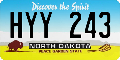 ND license plate HYY243