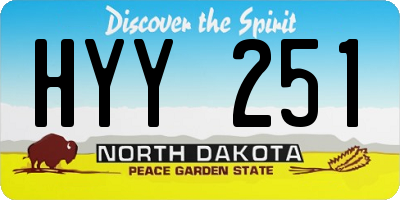 ND license plate HYY251