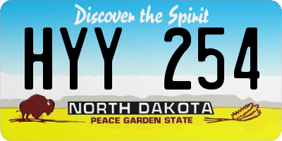 ND license plate HYY254