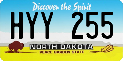 ND license plate HYY255