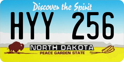 ND license plate HYY256