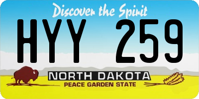 ND license plate HYY259