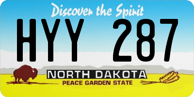 ND license plate HYY287