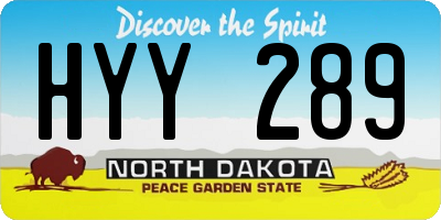 ND license plate HYY289